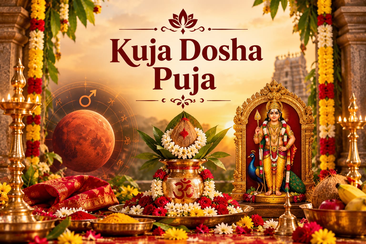 Kuja Dosha Puja ceremony with traditional Hindu rituals