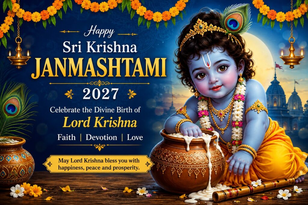 Sri Krishna Janmashtami 2027 celebration with Lord Krishna