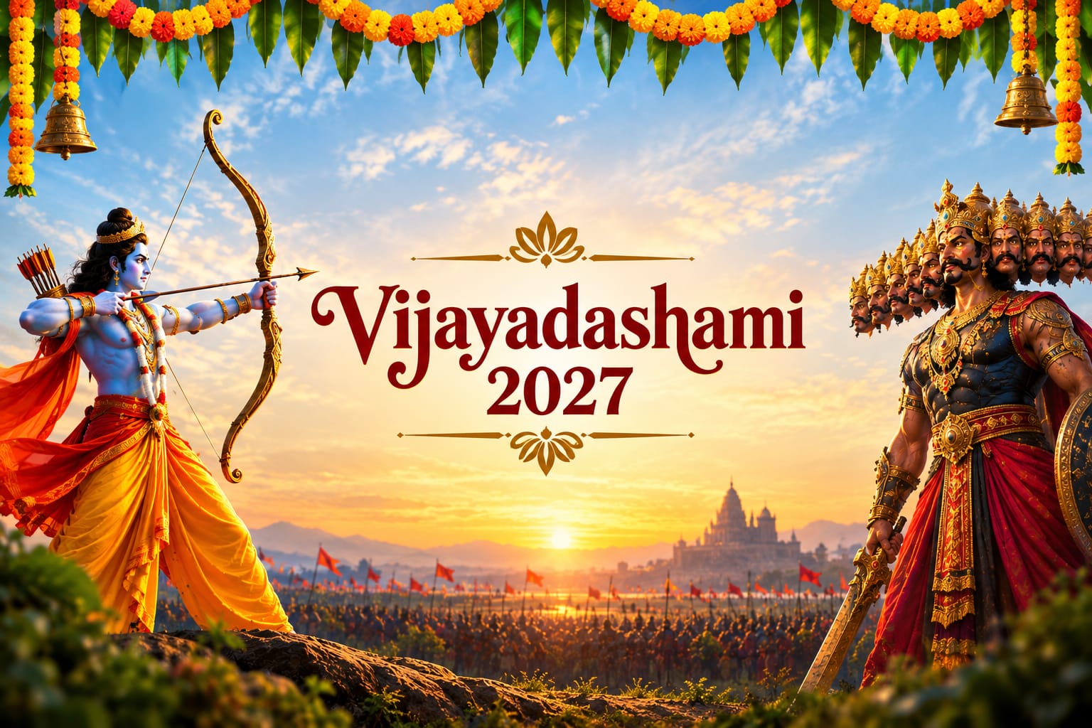 Vijayadashami 2027 Lord Rama and Ravana Dussehra celebration