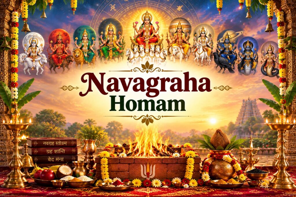 Navagraha Homam ritual performed to seek the blessings of the nine planetary deities
